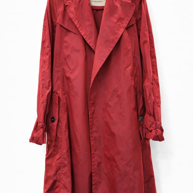 버버리 싱글 트렌치 코트 레드 UK8