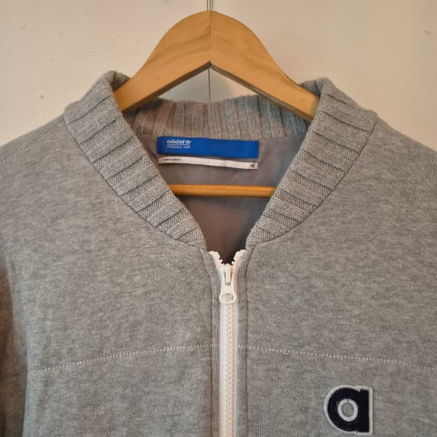 아디다스 오리지널 남성 니트배색블루종점퍼