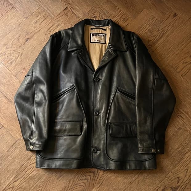 [L]90's USA 빈티지 한국제조 리얼레더 블레이저 자켓