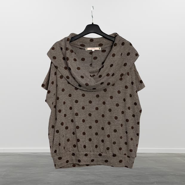 PINK ADOBE 도트 반팔 니트