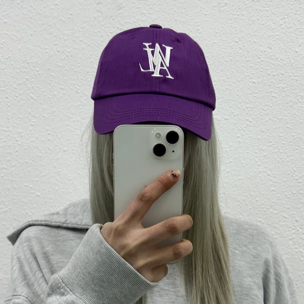 우알롱 센터로고 퍼플 볼캡