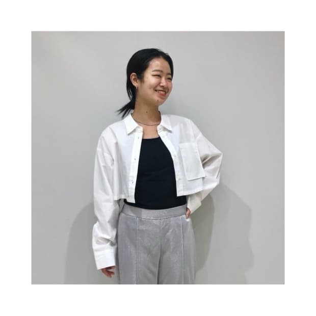 빔즈 크롭 포켓 셔츠