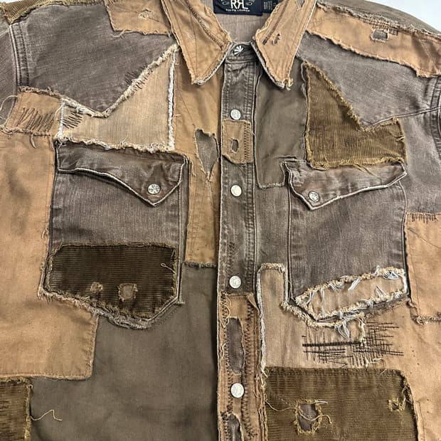 더블알엘 리미티드 패치워크 웨스턴셔츠