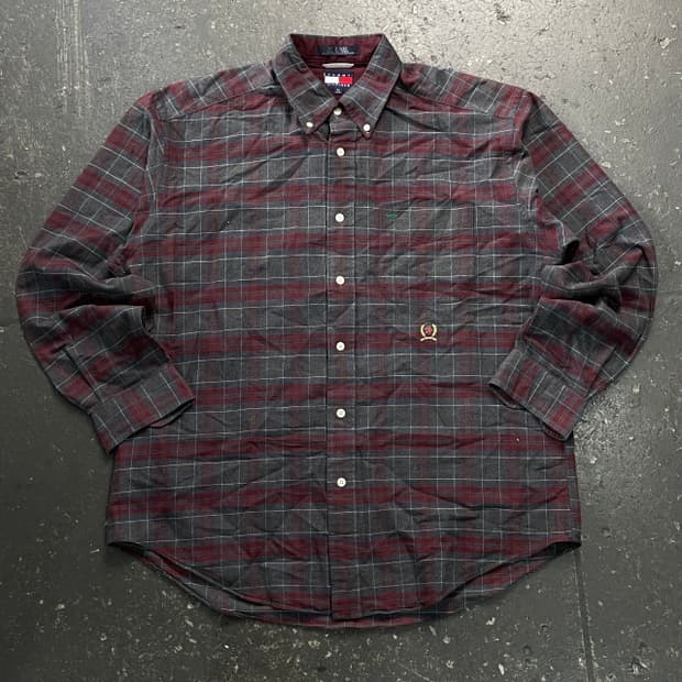 100 타미힐피거 월계수 체크 셔츠 