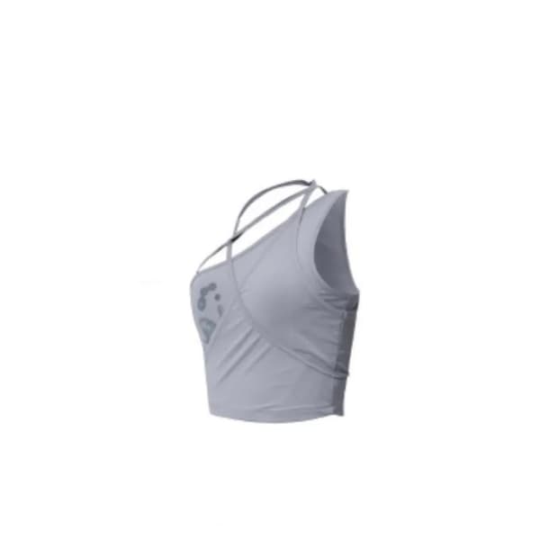 OJOS Overlap One-Shoulder Top Grey