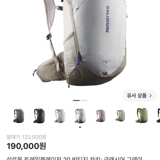 살로몬 백팩 20 글레시어 그레이