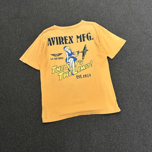 L)AVIREX vintage 미국 공군 핀업걸 프린팅 반팔