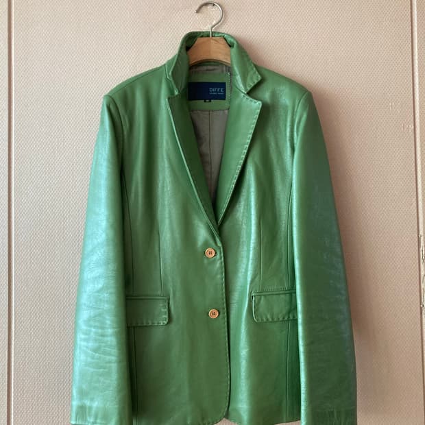 Diffe 양가죽 블레이저 초록색 66 77
