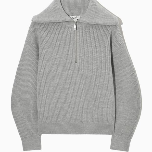 코스 니티드 하프 집업 점퍼 그레이 s