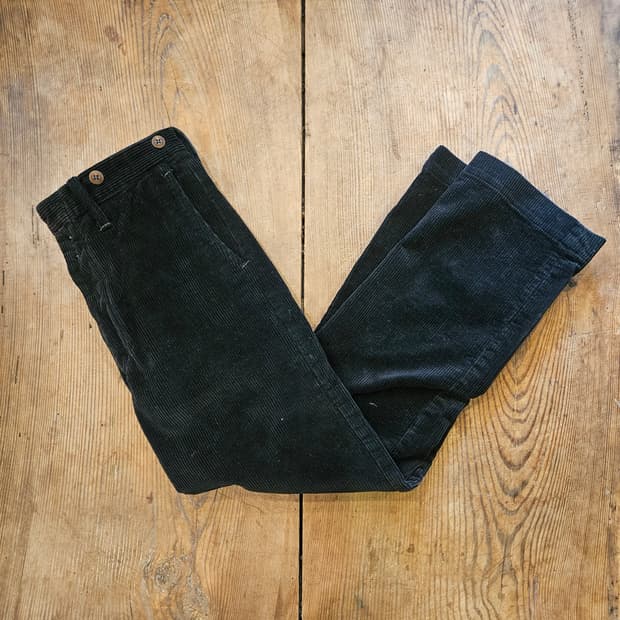 더블알엘 인디고 워싱 블랙 코듀로이 팬츠 
