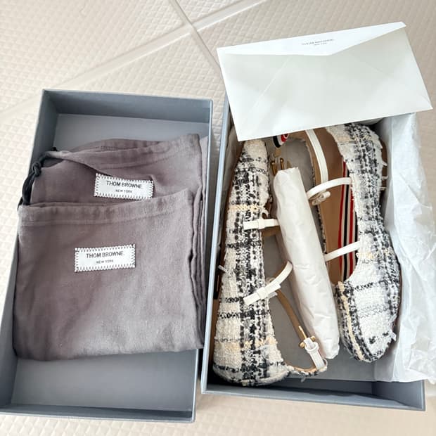 톰브라운 트위드 발레슈즈