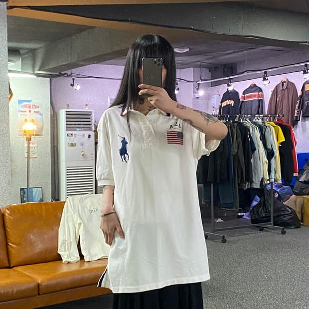 폴로랄프로렌 빅포니 USA 성조기 럭비 카라넥티 B5238