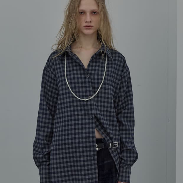 LCDC CHECKED HALTERNECK SHIRT (NAVY)