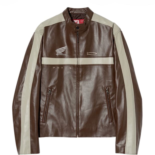 혼다 모터사이클 신세틱 레더자켓 브라운 XL