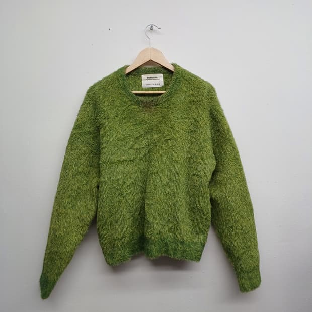 노메뉴얼 헤어리 벌룬 니트 그린 M