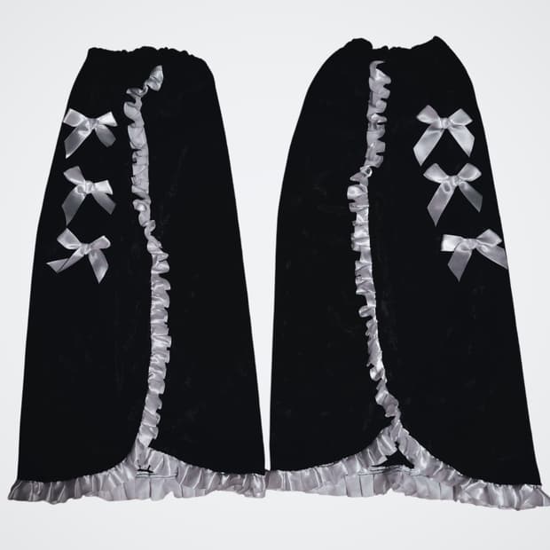 로리타 고딕 고스 고스로리 갸루 펑크 리본 레그워머 겸 핸드워머