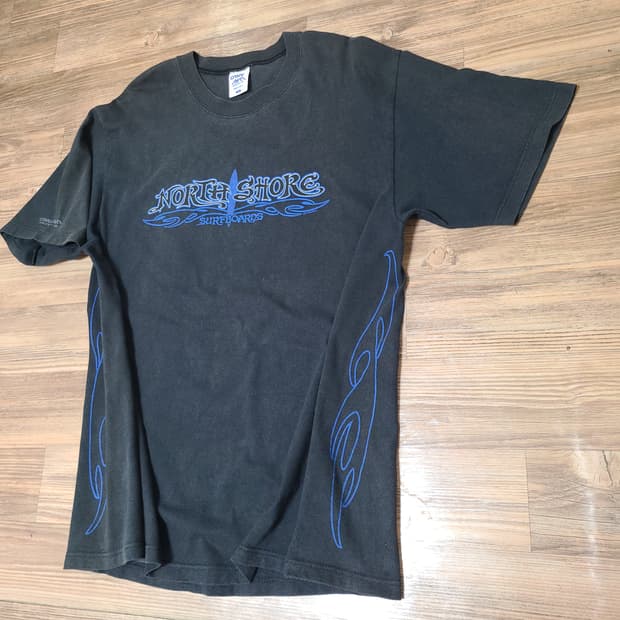 (M 100) USA 90s 올드 빈티지 크레이지 셔츠 반팔 티 티셔츠