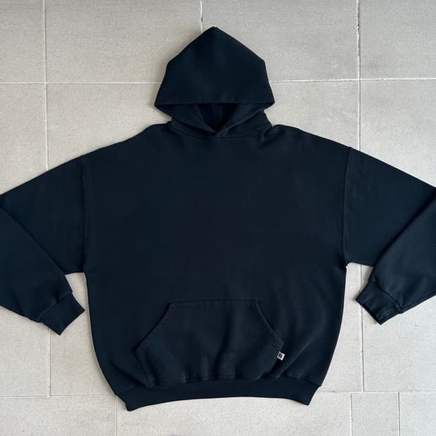 90s 빈티지 러셀 후드 블랙 XXL