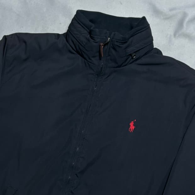 L 폴로랄프로렌 내장후드 블랙 폴리쉘 페리 자켓