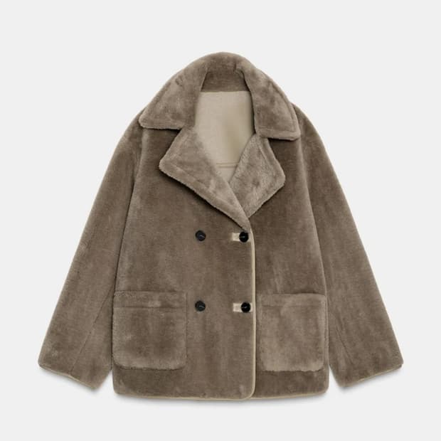 자라 여성 리버시블 더블 페이스드 퍼 코트 (새상품)