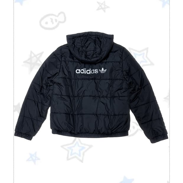 아디다스 블랙 로고 패딩