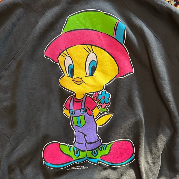 90s 루니툰즈 '힙합 트위티' 50/50 맨투맨 - 3XL