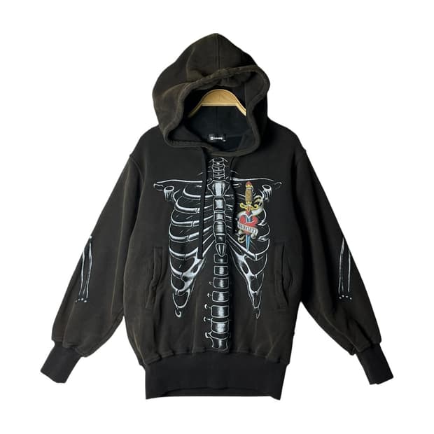 [Subciety] 서브사이어티 스컬 본 하트프린팅 후디