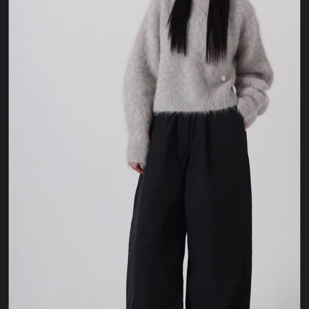 [트리밍버드] 알파카 크롭 니트