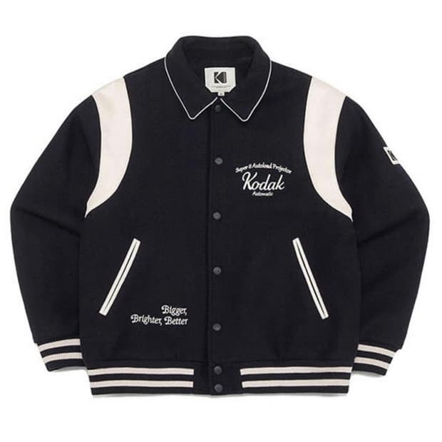 코닥 레더배색 바시티자켓 95~100