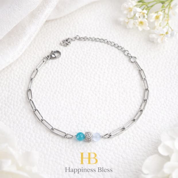 3mm 아쿠아마린 써지컬 체인 팔찌맑은 블루톤이 은은하게 스며드는
3mm