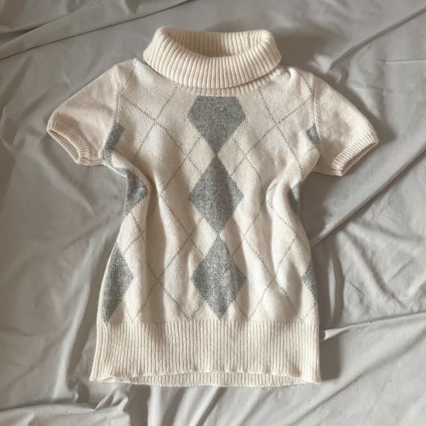 로걀탑 아가일 니트 히메갸루 오네갸루 진주 아가일 유일매물 핀터깔 하구미