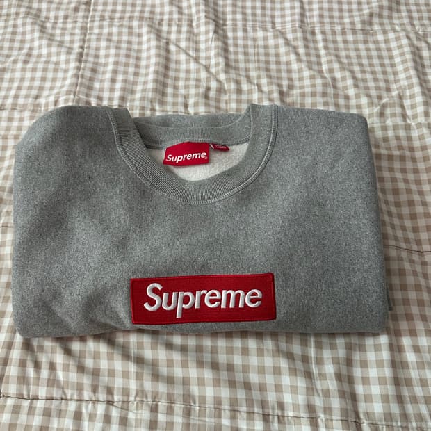 XL 슈프림 박스로고 맨투맨 그레이