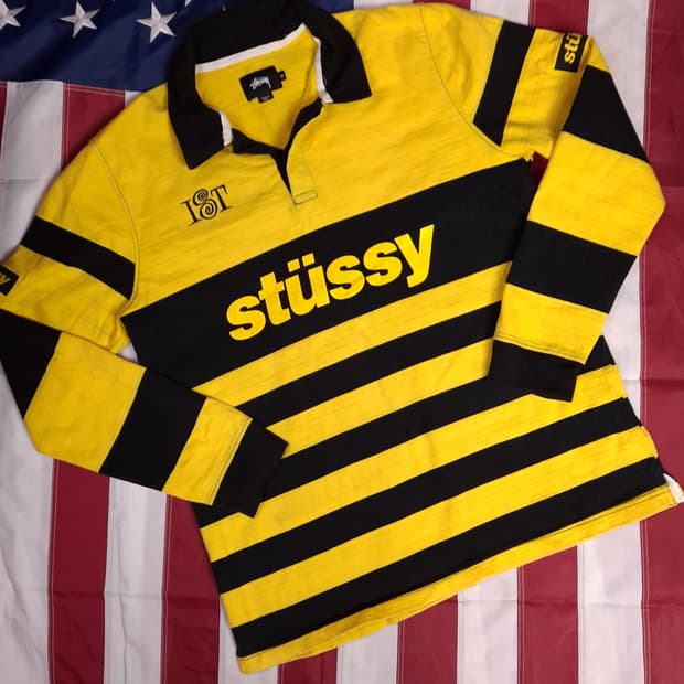 오리지날 스투시 스트라이프 럭비 셔츠