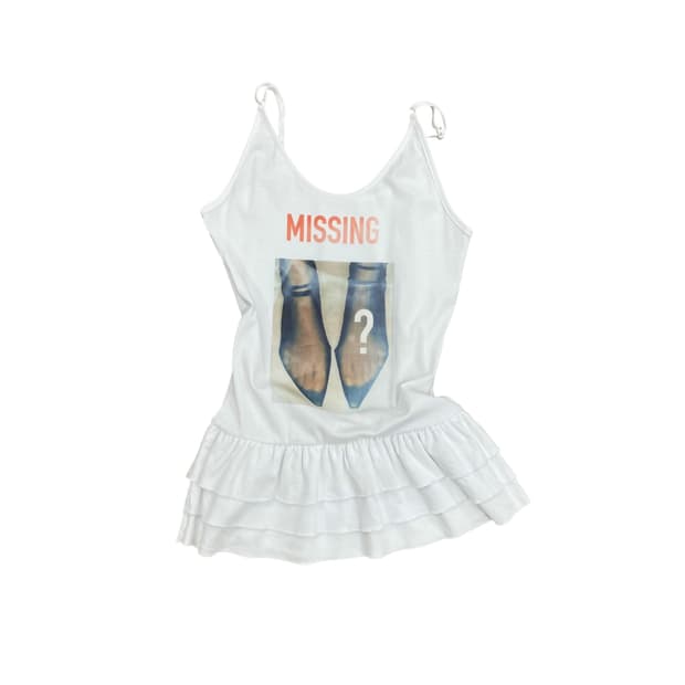 Missing Frill White Sleeveless Top 