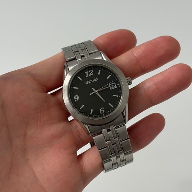 1990s Black Dial Silver Quartz