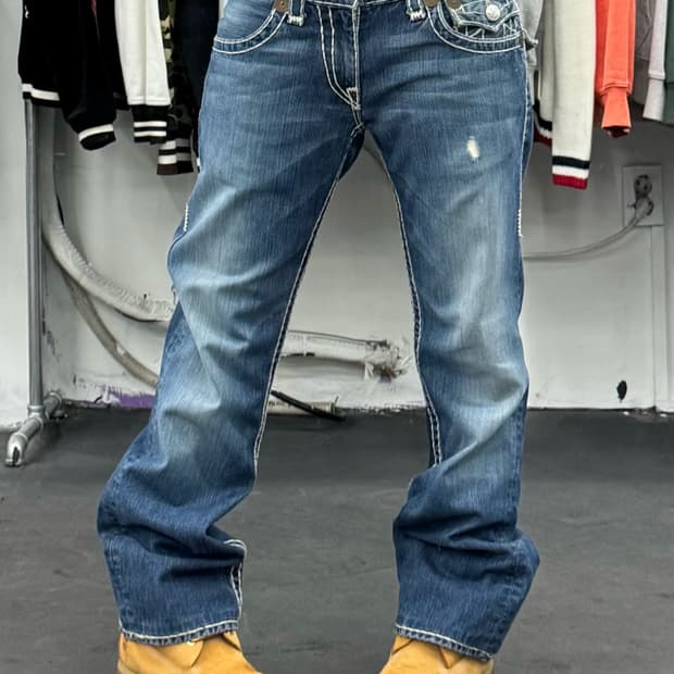 트루릴리전 빌리 슈퍼티 스티치 데님팬츠