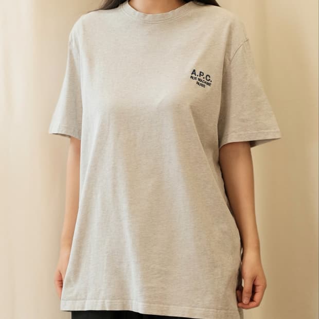 아페쎄 루 마담 레귤러핏 반팔 티셔츠 그레이 XL