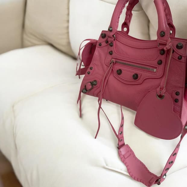 발렌시아가 카골 시티백 스몰 핑크