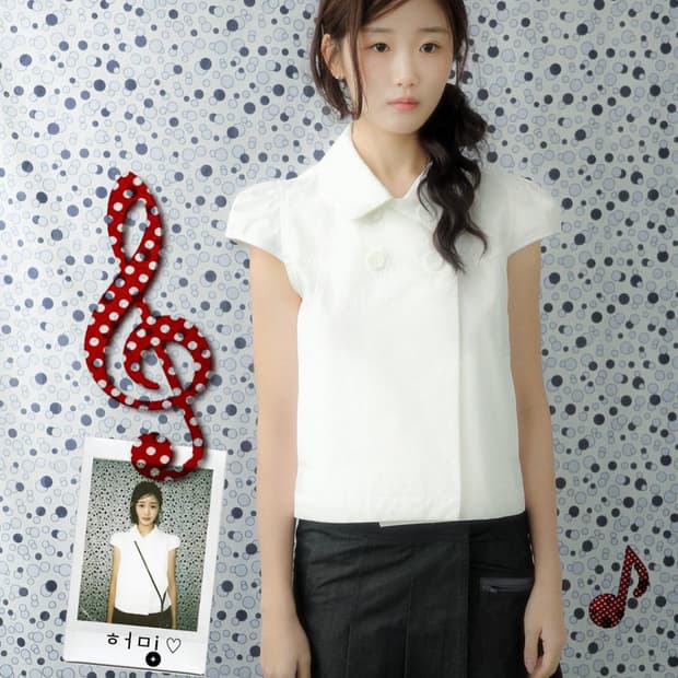 인앤양 인 하모니 popo blouse jk white