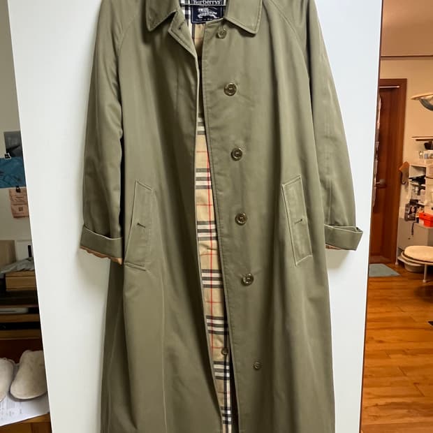 버버리 빈티지 트렌치 코트 (밝은 카키) 발마칸 스타일