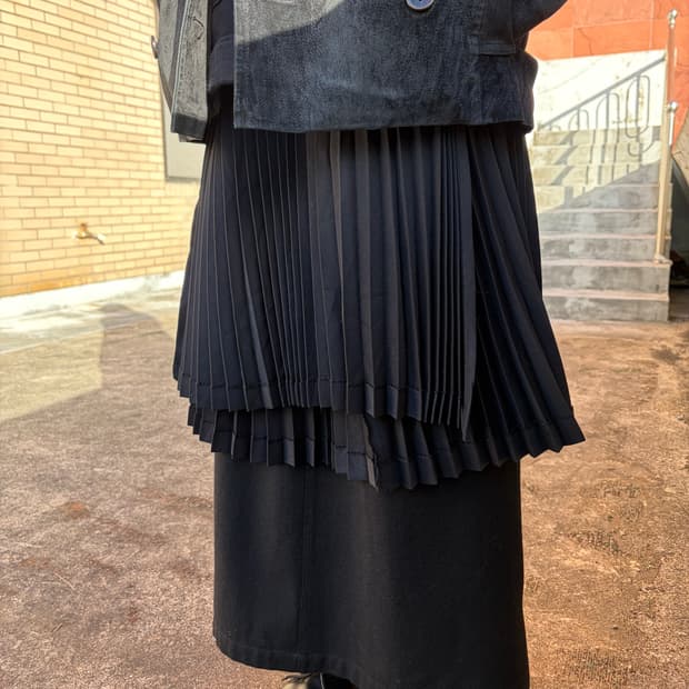 요지야마모토 플리츠 랩 스커트