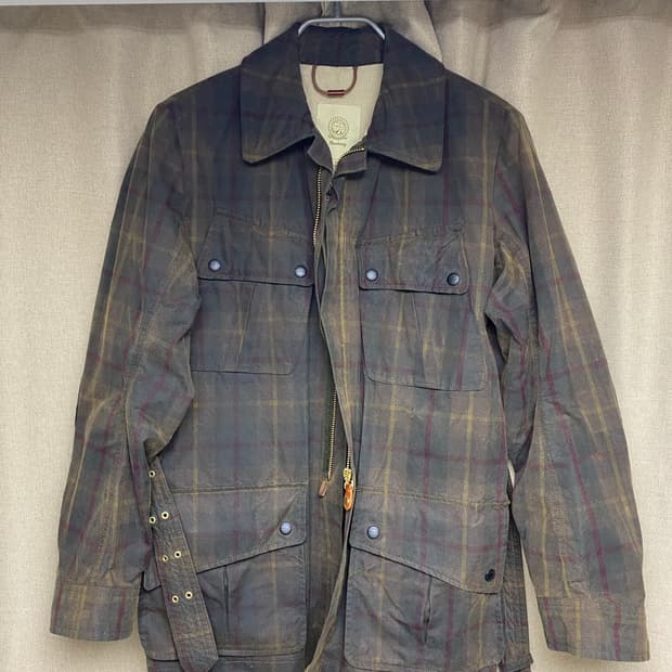 [S] 바스통 왁스 자켓 브라운 체크