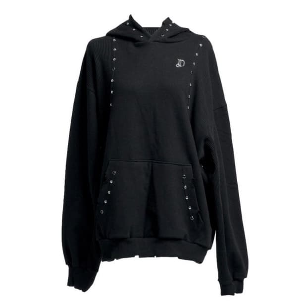 오도어 블랙 그런지 스터드 후드