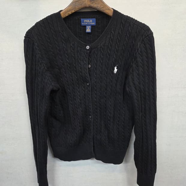 폴로랄프로렌 화이트포니 케이블 꽈배기 가디건 16 여성 xs