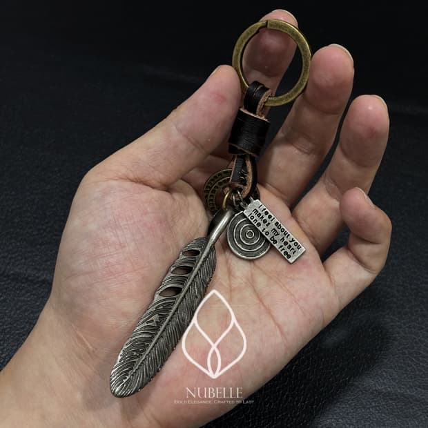 🌗 Vintage feather keyring / 빈티지 깃털 키링