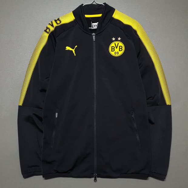 M) 푸마 BVB 보루시아 도르트문트 돌문 풋볼 져지 자켓 블랙 옐로우