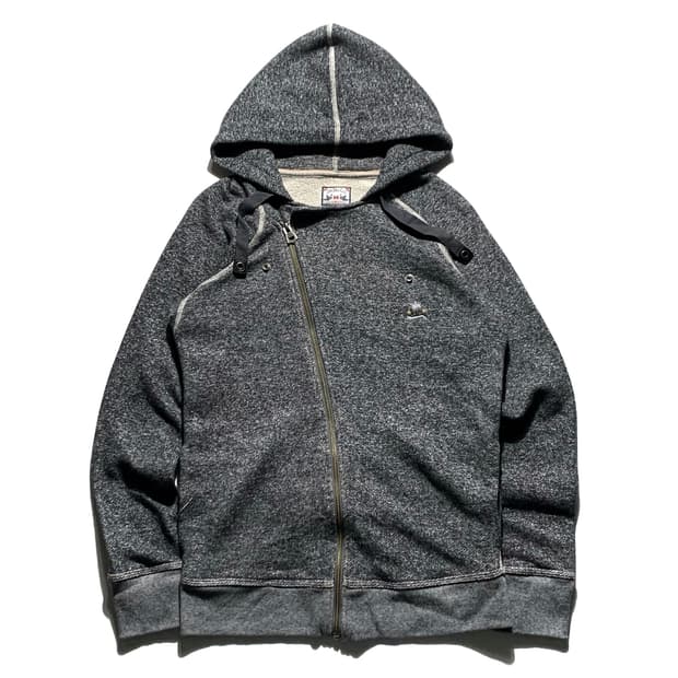 디젤 비대칭 사선 후드집업