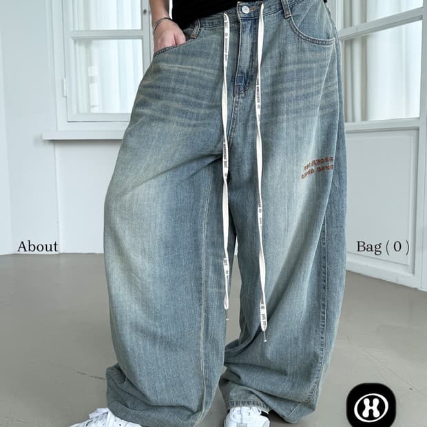 더미스테리어스호텔 LOGO STRAP JEANS 데님 팬츠 1사이즈