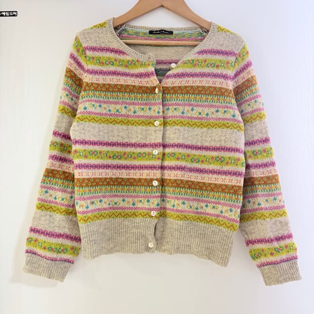 일본빈티지 하구미 무지개떡 가디건
