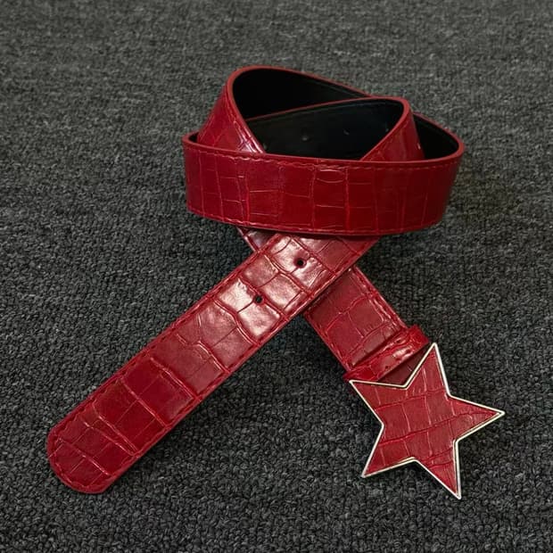 Red Star Croc Leather Belt